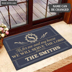 Printfamily M33 Elegant Monogram Collection As For My House Personalized Doormat