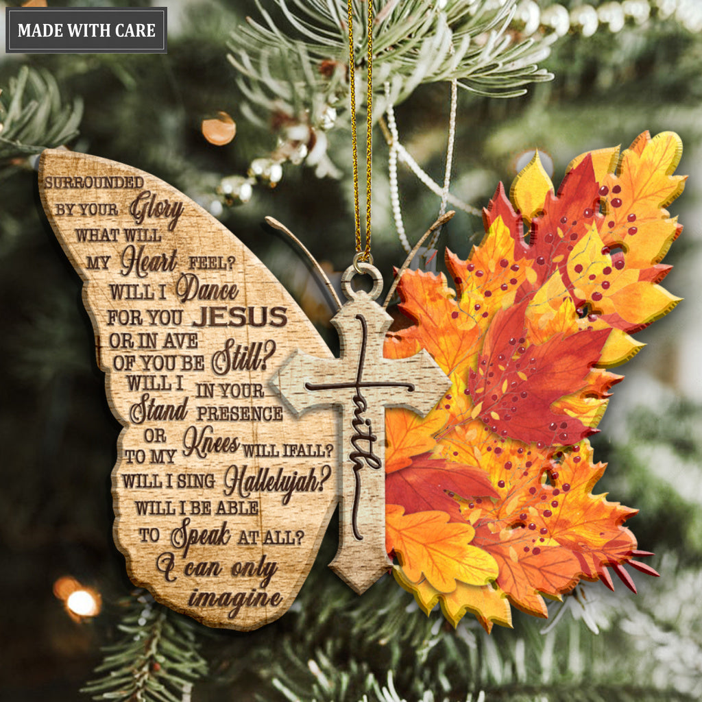 Maple Butterfly Faith Cross I Can Only Imagine Wood Engraved Ornaments