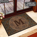 Luvingrace M35 Elegant Monogram The First Letter of Family Name Personalized Doormat