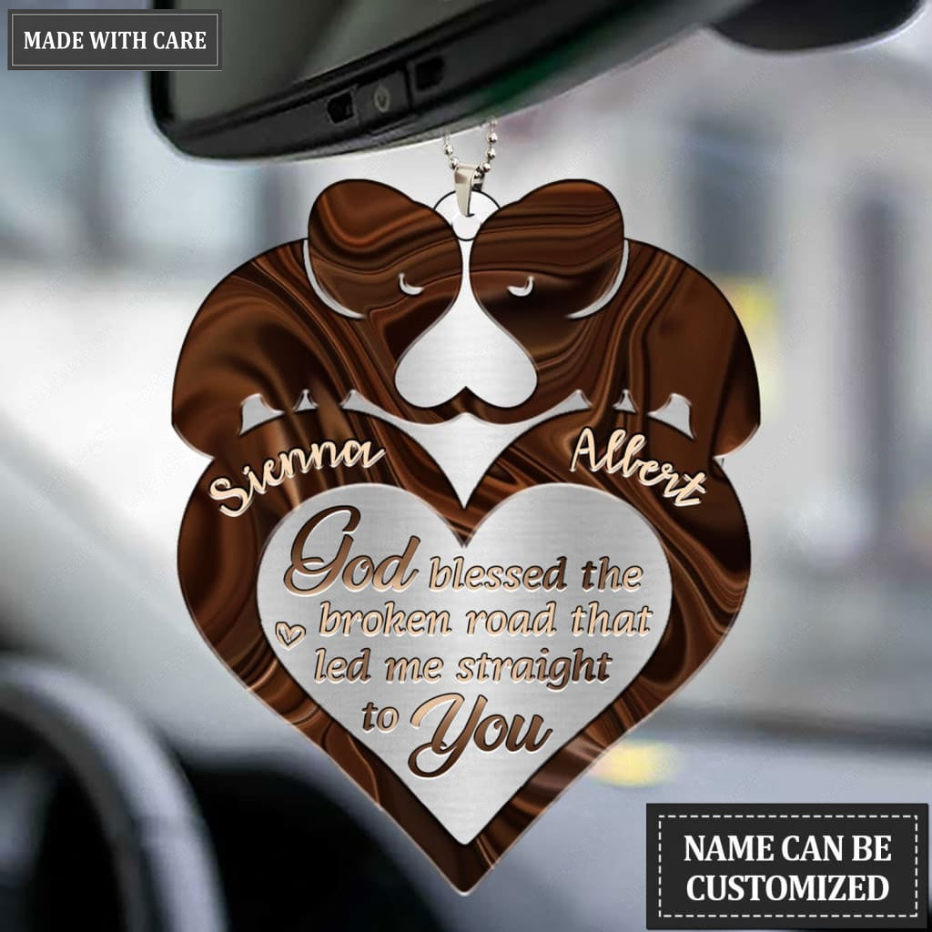 Lunvingrace M16 Elephant Couple God Blessed Personalized Ornament