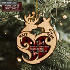 Tartan Buck And Doe God Blessed Personalized Wood Engraved Ornaments