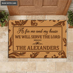 Personalized Serve The Lord Elegant Modern Doormat