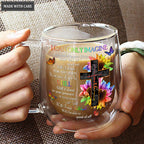 Rainbow FLower Cross By Glory Doubled-Wall Glass Mug