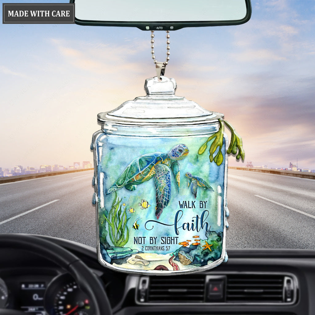 Turtle In Bottle Walk by Faith Ornament