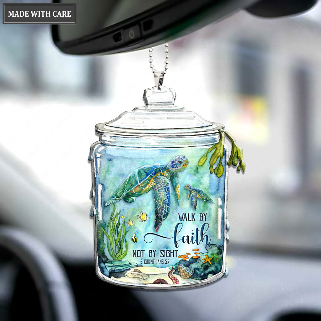 Turtle In Bottle Walk by Faith Ornament