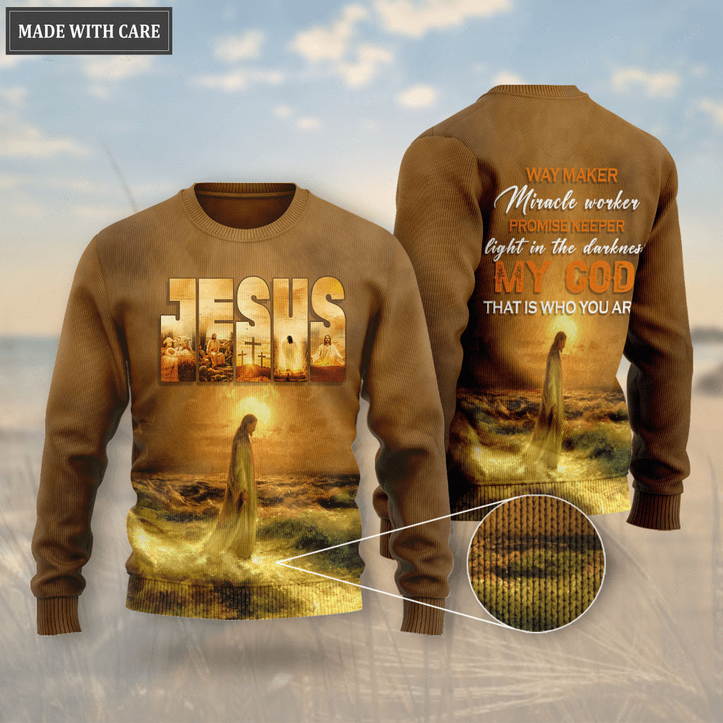 Jesus Art Way Maker Miracle Worker Wool Sweatshirt