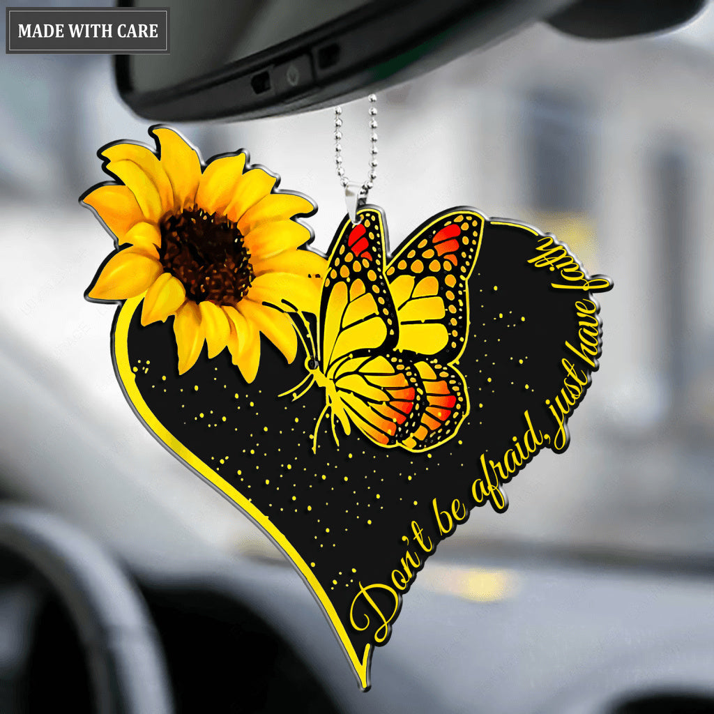 Don't Be Afraid Sunflower Butterfly Ornament