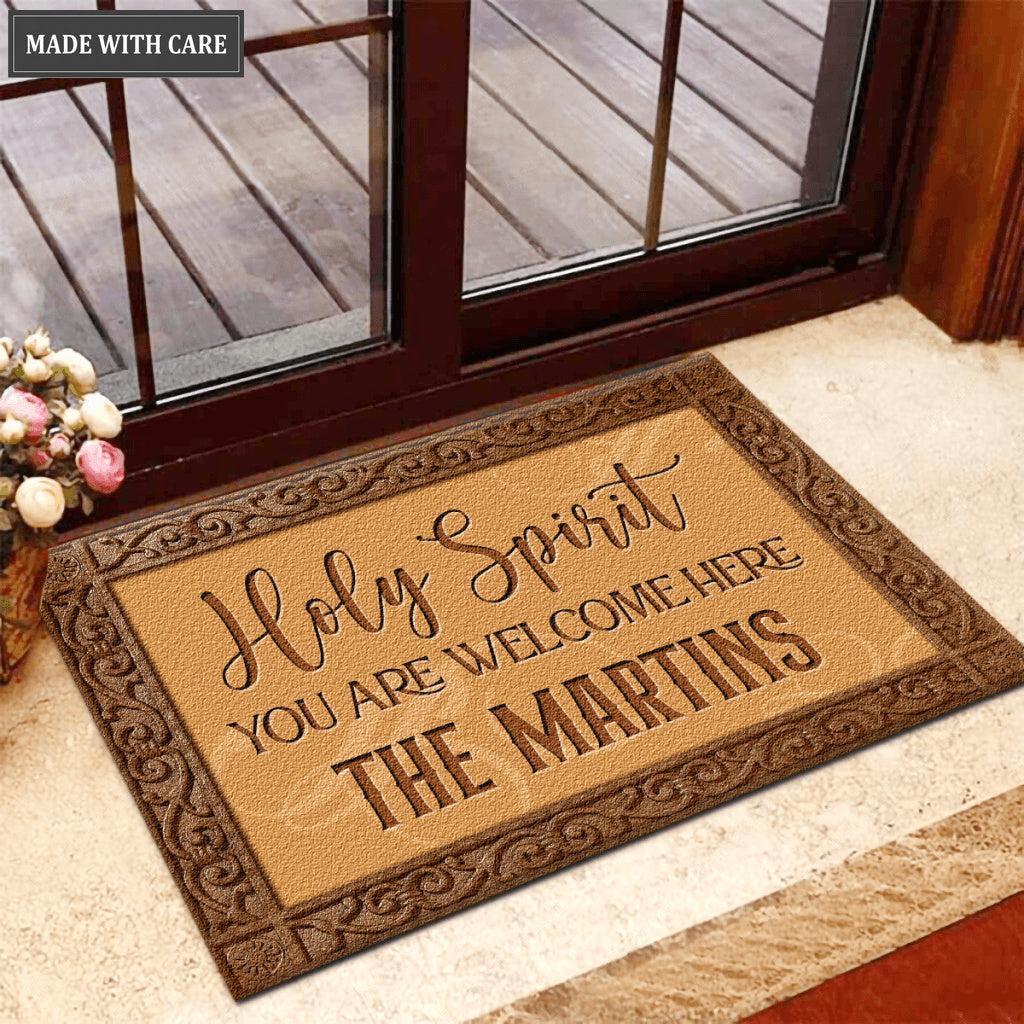 Holy Spirit Welcome Personalized Door Mat