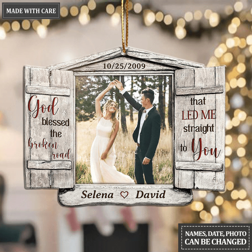 Personalized Blessed The Broken Road Window Ornament