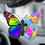 Succulent Butterfly Rainbow Faith Ornament