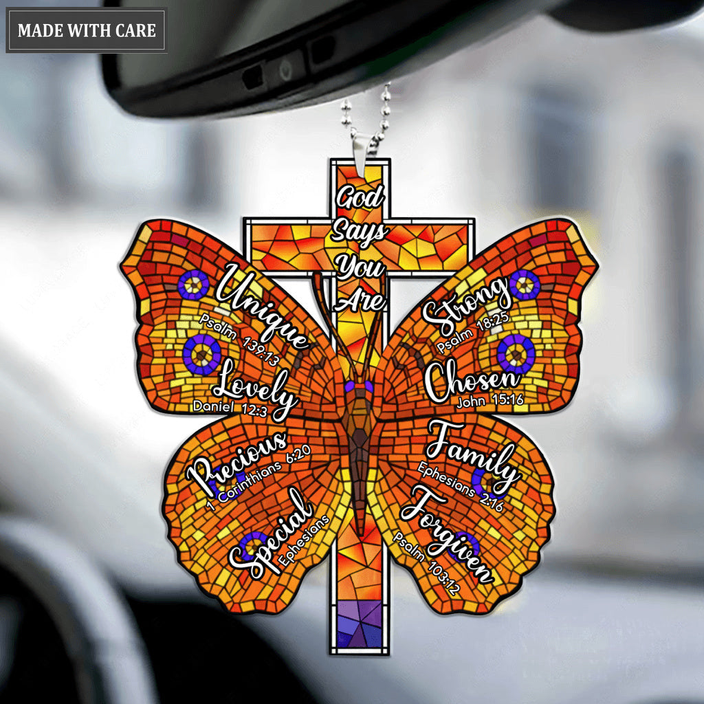 Cross And Butterfly God Says You Are Ornament