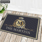 Printfamily L01 Luxury Monogram Collection Family Name Personalized Doormat