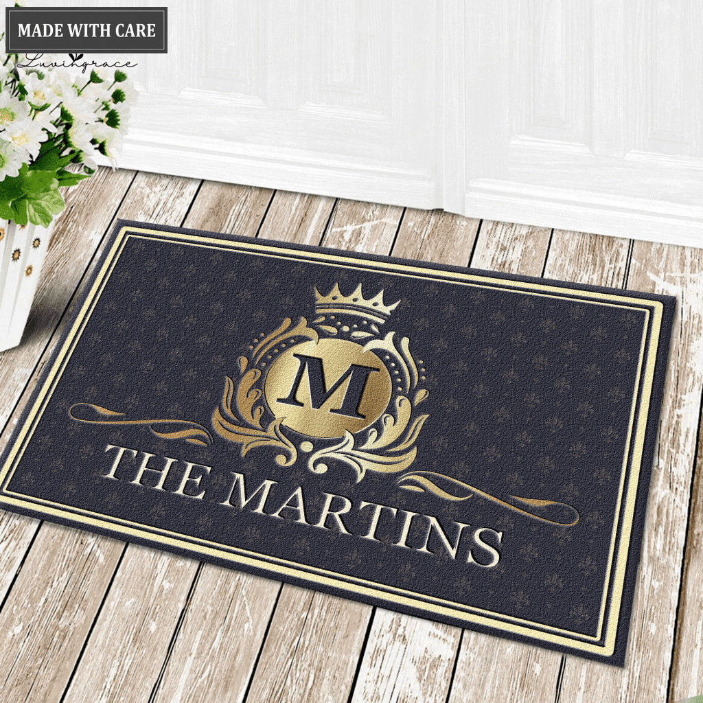 Luvingrace L01 Luxury Monogram Collection Family Name Personalized Doormat