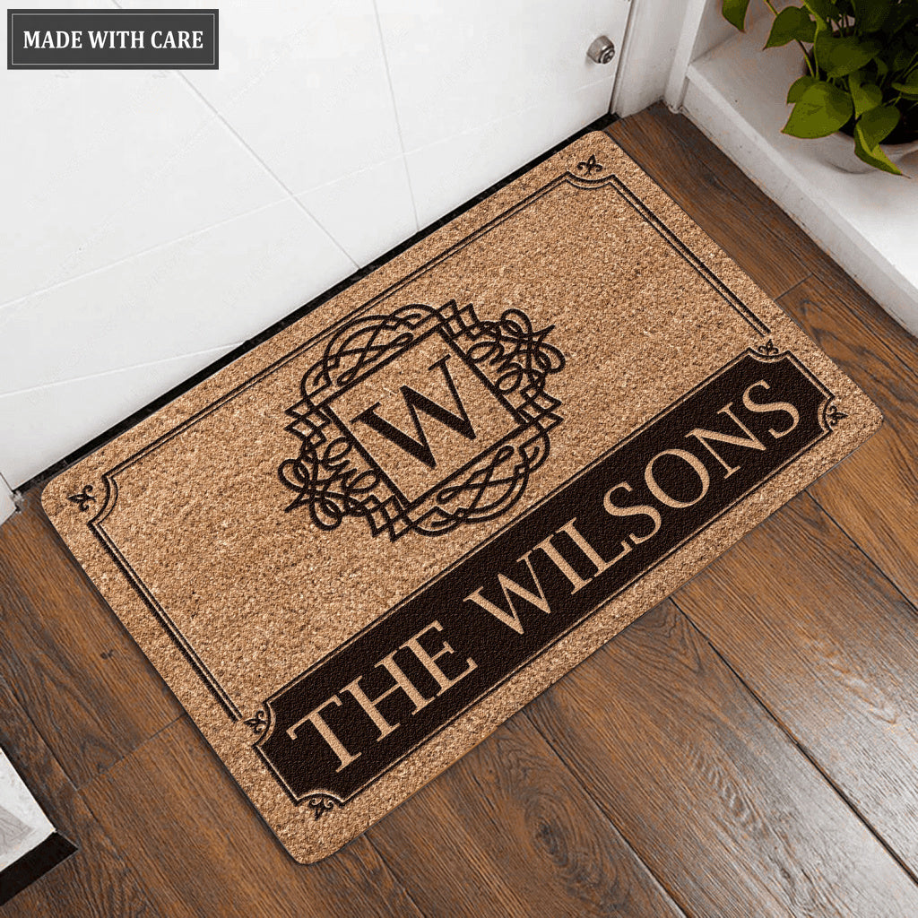 Luvingrace L01 Vintage Monogram Collection Family Name Personalized Doormat