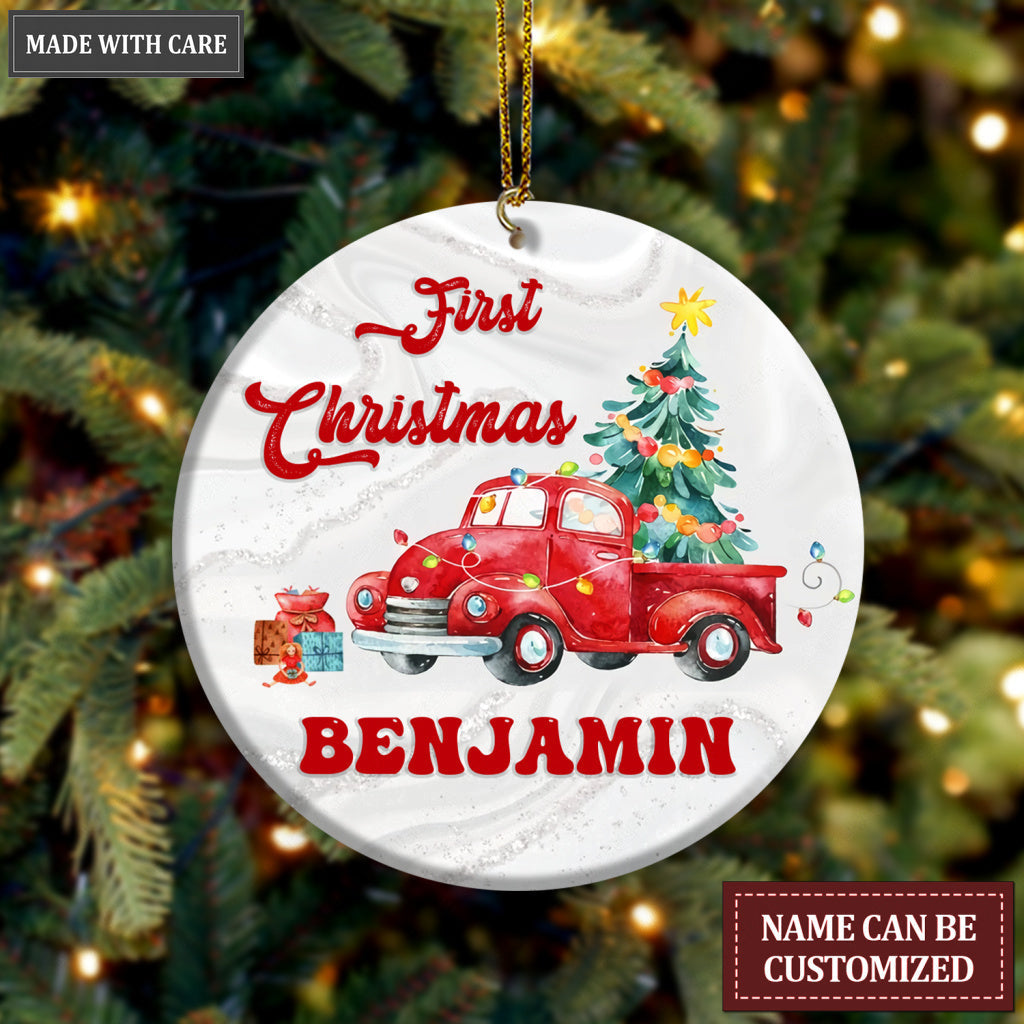 First Christmas Baby Car Pine Gifts Personalized Ornament