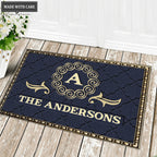 Printfamily L02 Luxury Monogram Collection Family Name Personalized Doormat