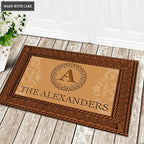 Printfamily L03 Luxury Monogram Collection Family Name Personalized Doormat