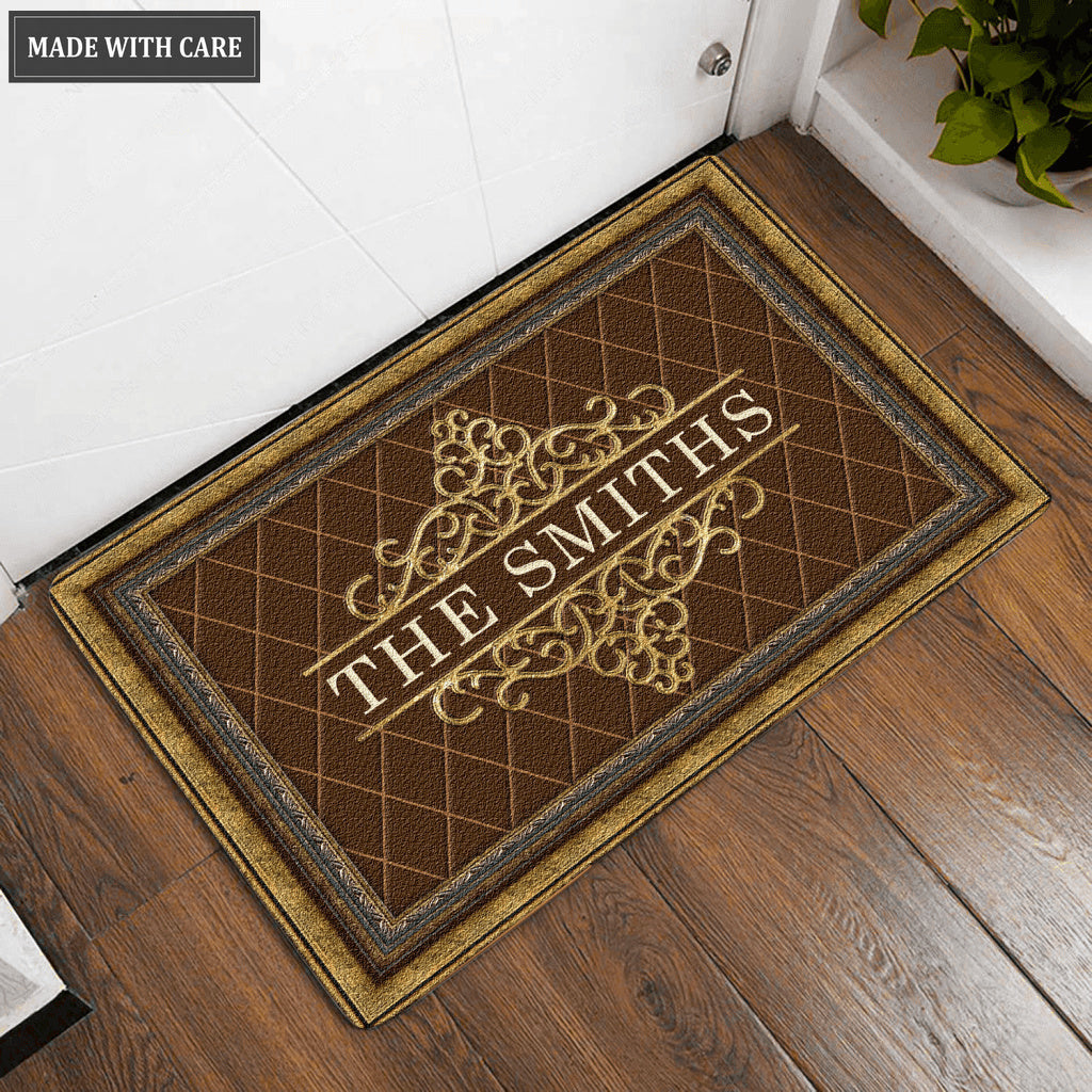 Luvingrace L03 Vintage Monogram Collection Family Name Personalized Doormat