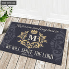 Printfamily L04 Luxury Monogram Collection As For My House Personalized Doormat