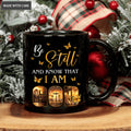Butterfly Lion Cross Be Still And Know That I Am God Black Mug