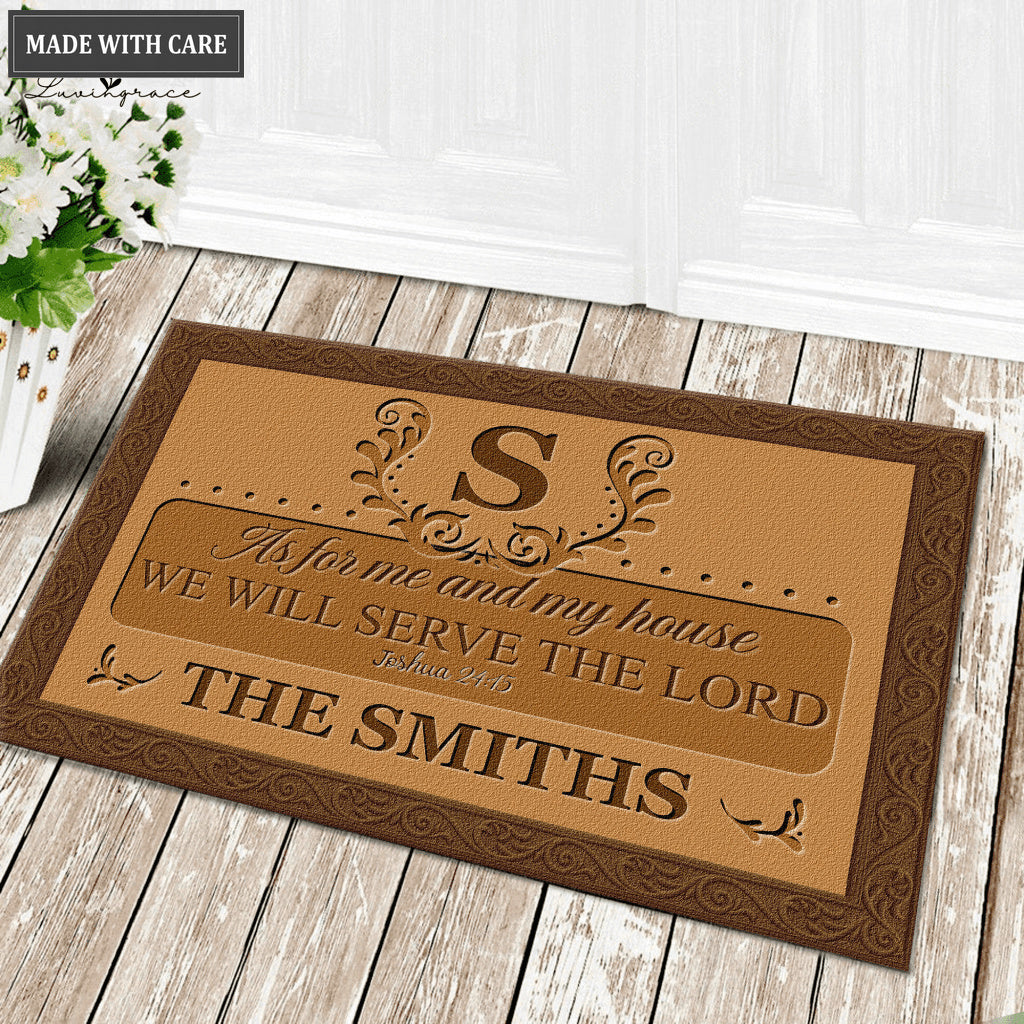 Luvingrace L05 Luxury Monogram Collection As For My House Personalized Doormat