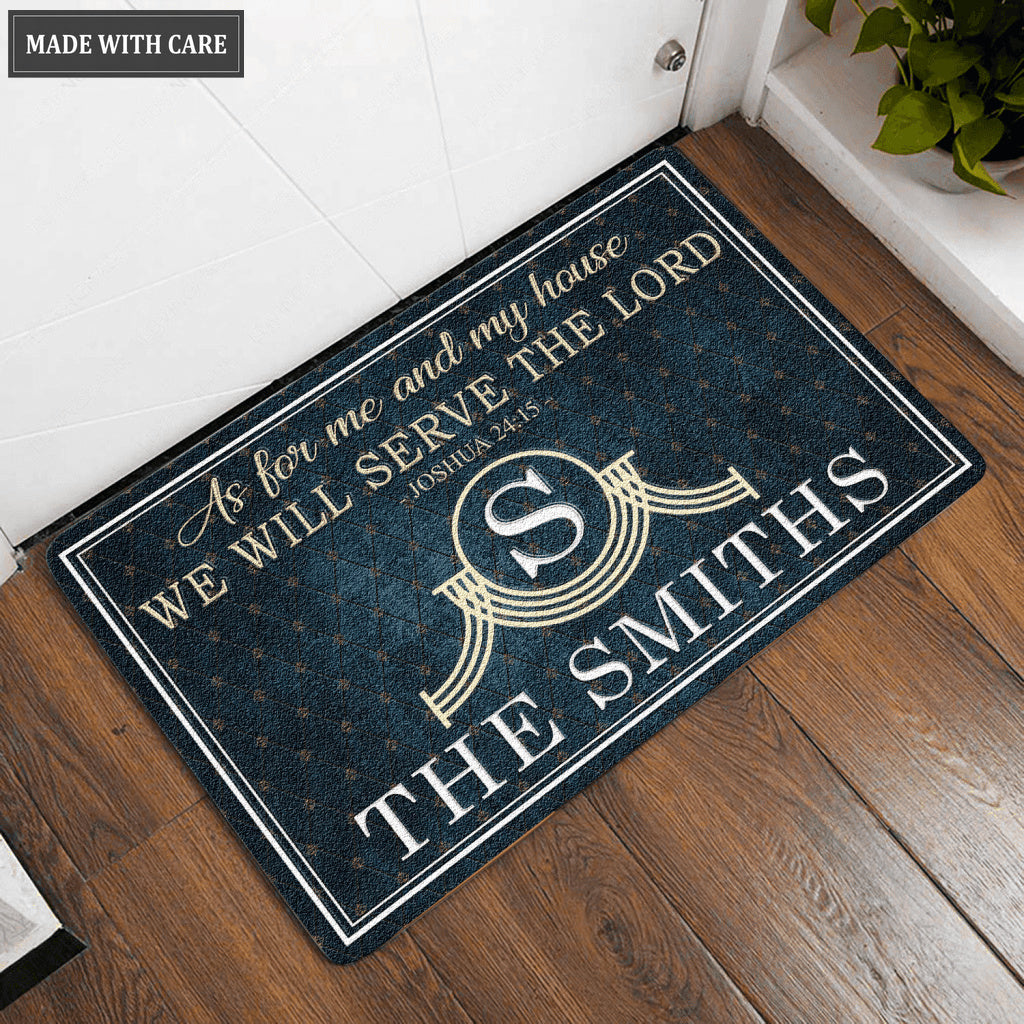 Luvingrace L05 Vintage Monogram Collection As For My House Personalized Doormat