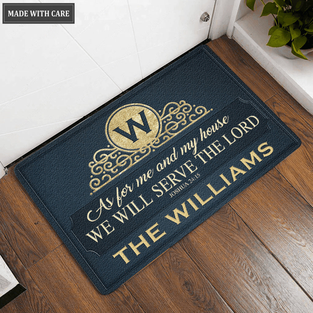 Luvingrace L06 Vintage Monogram Collection As For My House Personalized Doormat