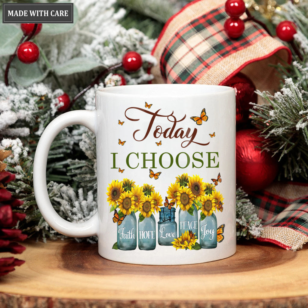 Sunlower Butterfly Today I Choose Mug