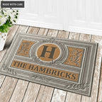 Luvingrace L07 Vintage Monogram Collection Family Name Personalized Doormat