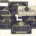 Collection Of Elegant Navy Family Home Personalized Doormat