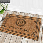 Luvingrace L09 Vintage Monogram Collection Family Name Personalized Doormat
