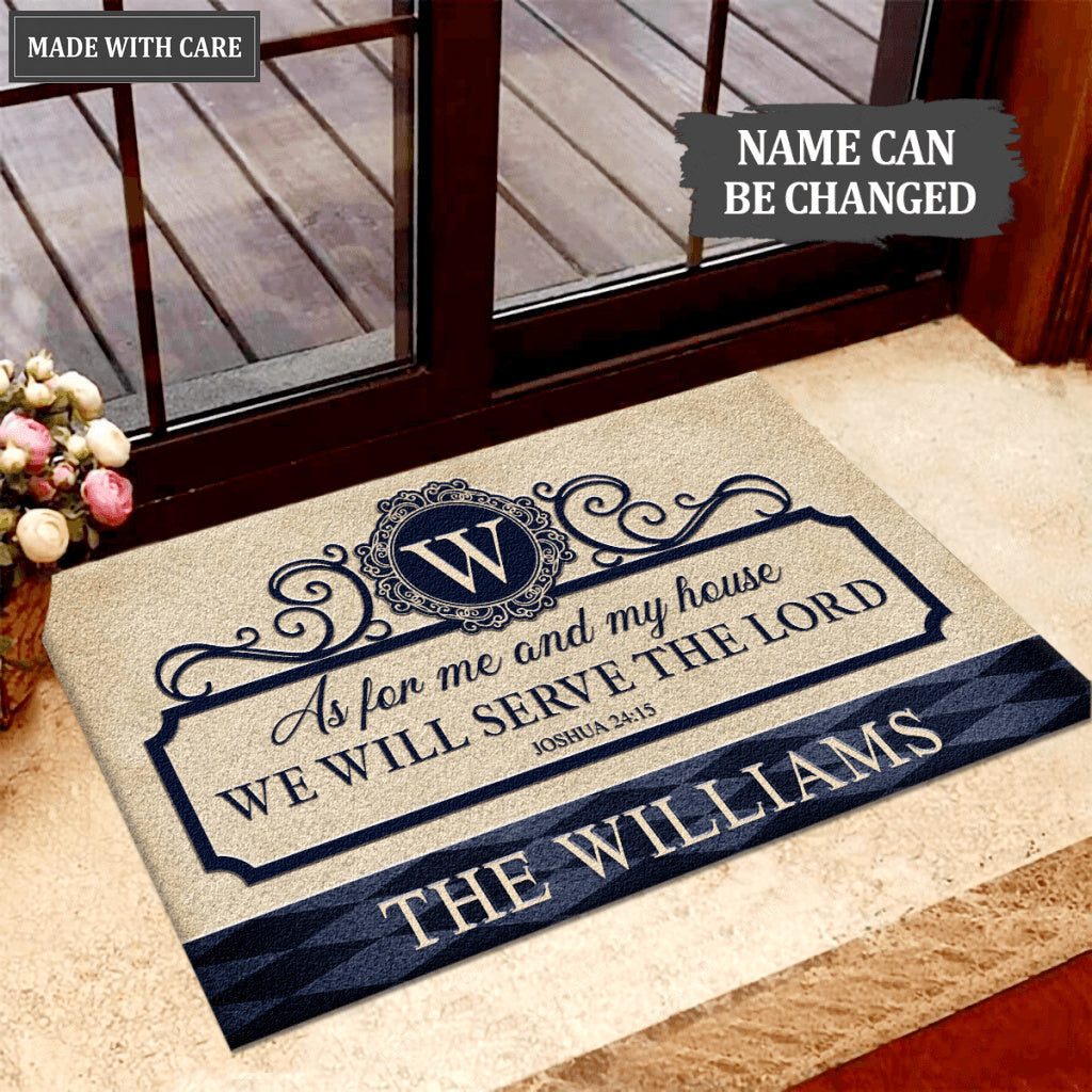 Personalized Serve The Lord Family Home Shaped Wood Sign