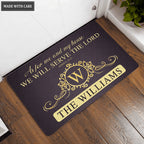 Luvingrace L10 Vintage Monogram Collection As For My House Personalized Doormat