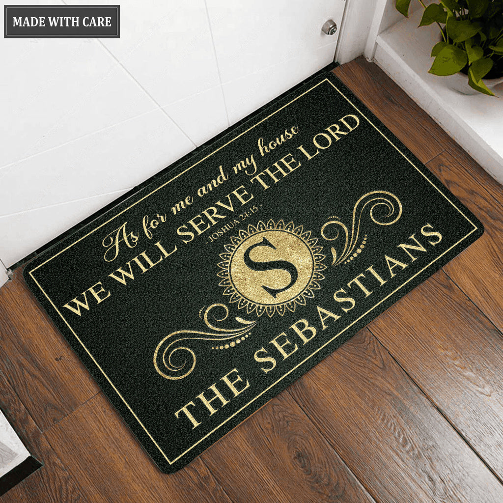 Luvingrace L12 Vintage Monogram Collection As For My House Personalized Doormat