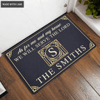 Luvingrace L14 Vintage Monogram Collection As For My House Personalized Doormat