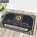 Luvingrace L17 Vintage Monogram Collection As For My House Personalized Doormat