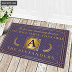 Luvingrace L18 Vintage Monogram Collection As For My House Personalized Doormat