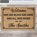 Personalized May God Bless Our Home Doormat