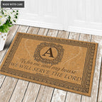 Luvingrace L19 Vintage Monogram Collection As For My House Personalized Doormat