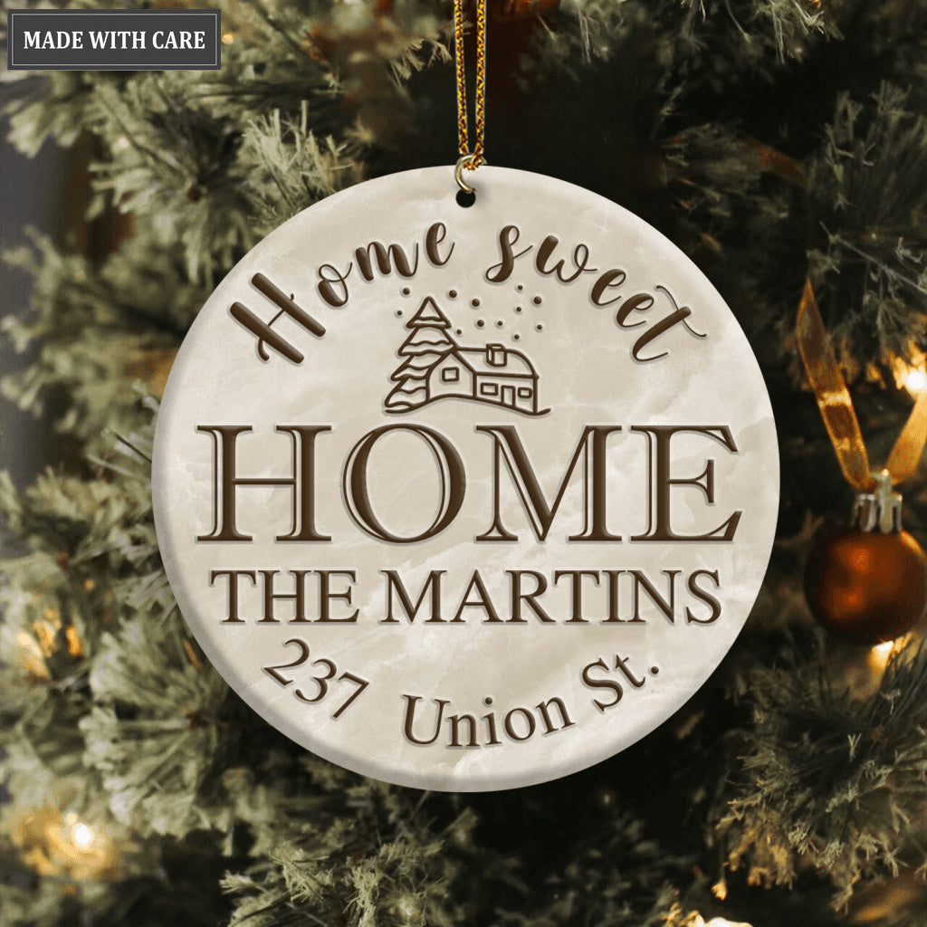 Vintage Home Sweet Home Personalized Ornament