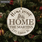 Vintage Home Sweet Home Personalized Ornament