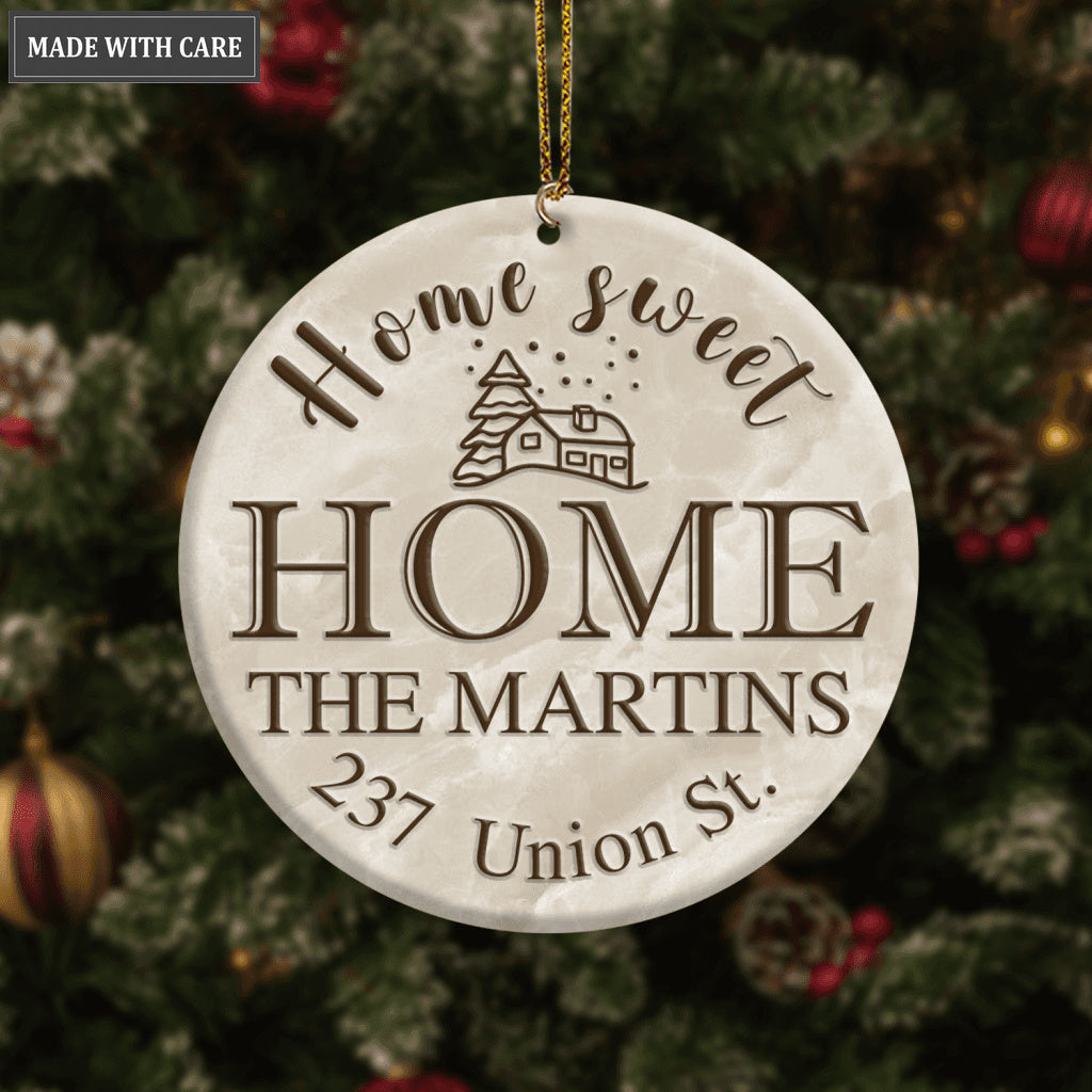 Vintage Home Sweet Home Personalized Ornament