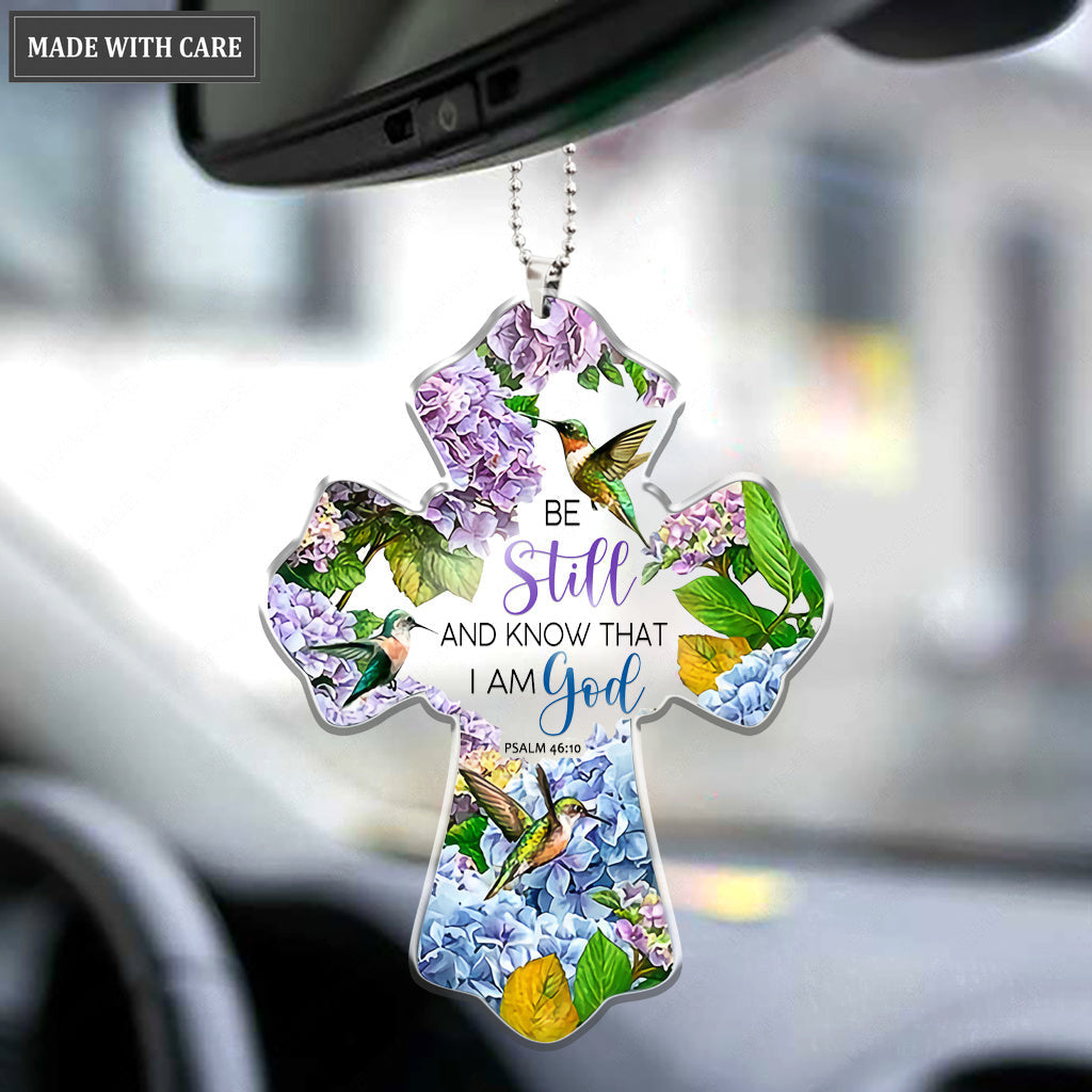 Hummingbird And Hydrangea Be Still And Know Ornament