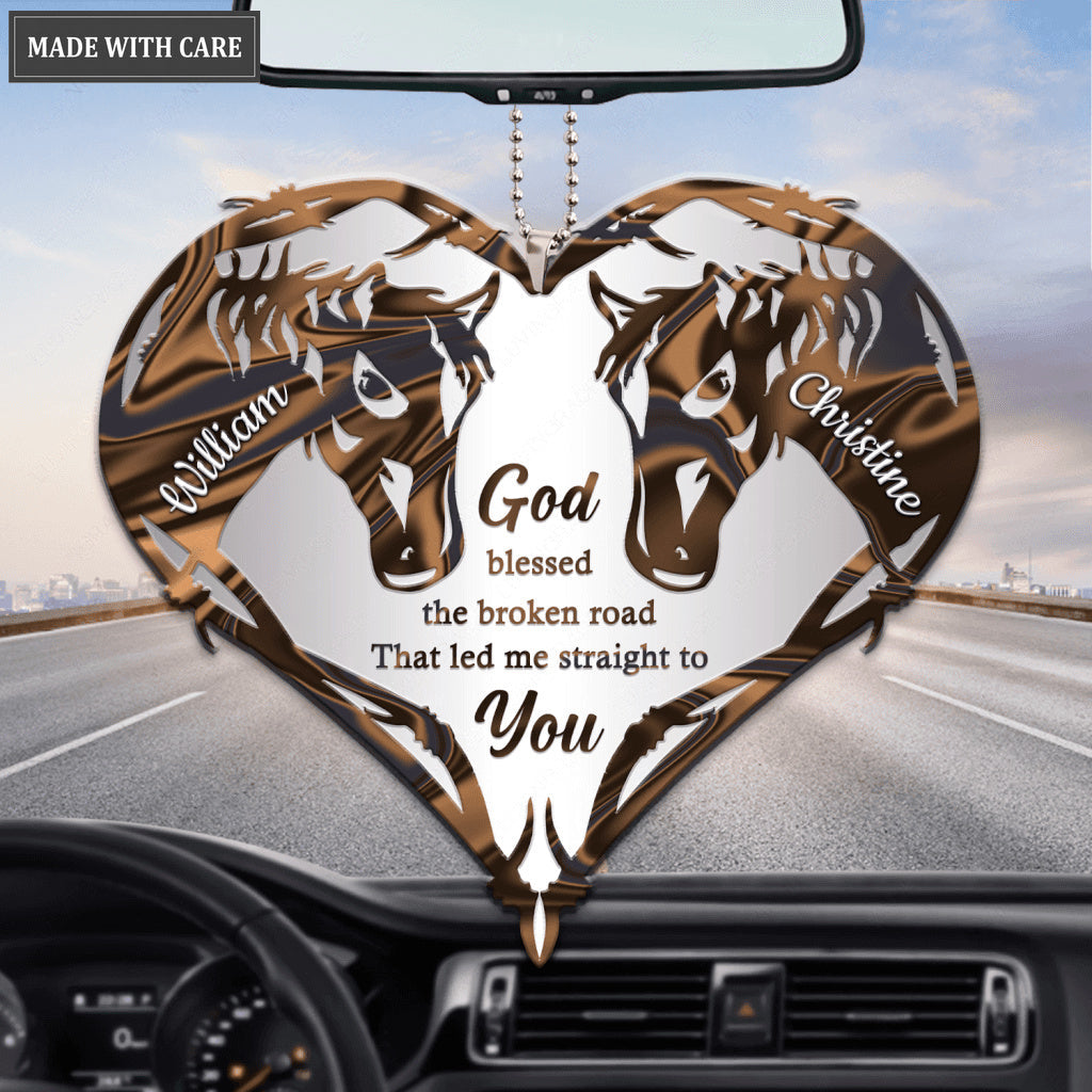 Barbed Wire Horses God Blessed Personalized Ornament