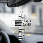 In Jesus Name Piano Cross Ornament