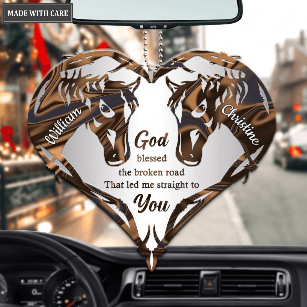 Barbed Wire Horses God Blessed Personalized Ornament