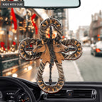 Horses And Bosal Cross Wooden Ornament