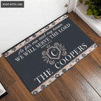 Luvingrace L101 Vintage Monogram Collection As For My House Personalized Doormat
