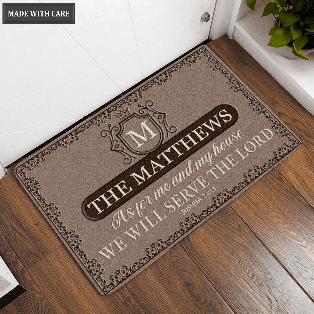 Luvingrace L102 Vintage Monogram Collection As For My House Personalized Doormat