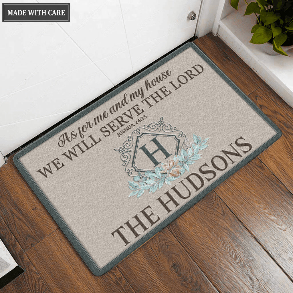 Luvingrace L103 Vintage Monogram Collection As For My House Personalized Doormat